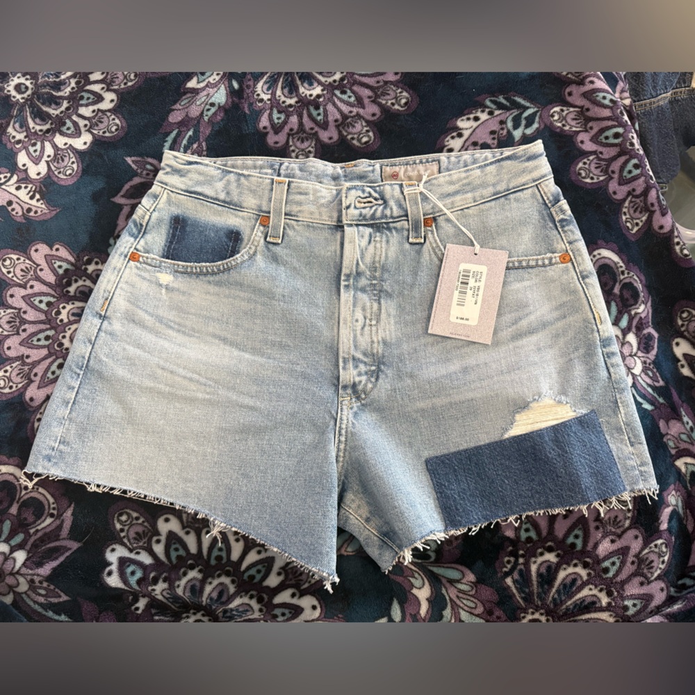 Ag Adriano Goldschmied Light Blue Denim Shorts